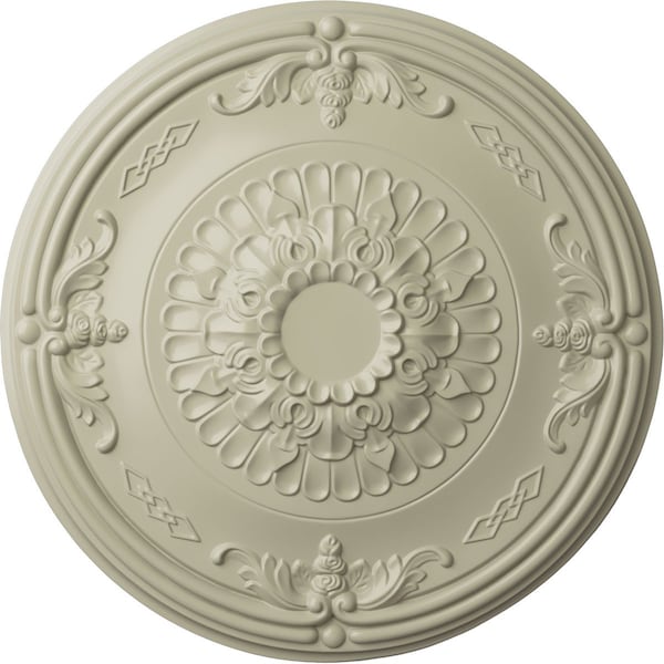 Ekena Millwork Athens Ceiling Medallion (Fits Canopies up to 3 5/8"), Hnd-Painted Clear Yellow, 26 1/4"OD x 3 1/4"P CM27ATCYF - main
